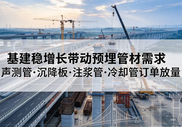 湖州基建稳增长带动预埋监测管材需求，声测管、沉降板、注浆管订单持续放量